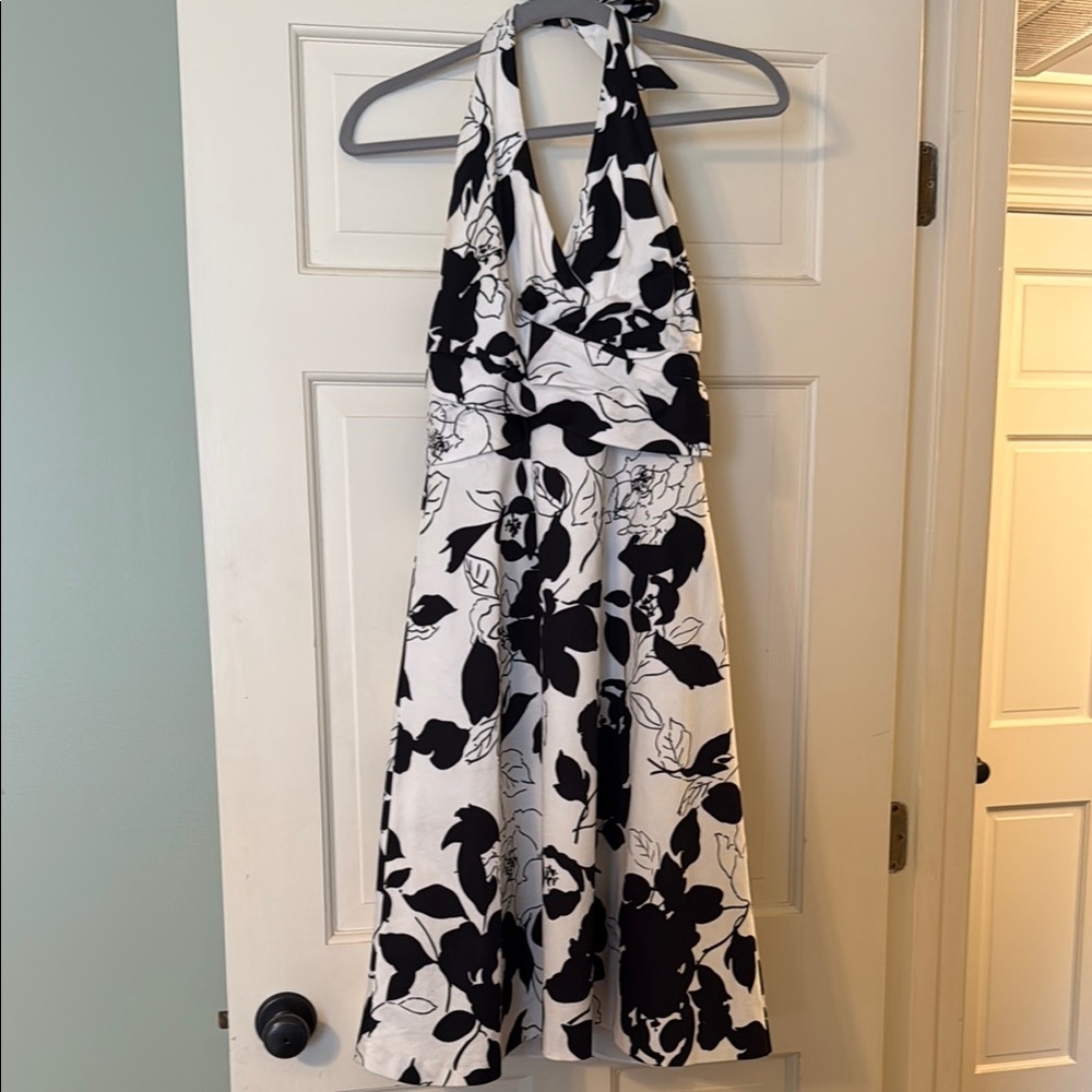 White House black market. Black and White Halter Dress